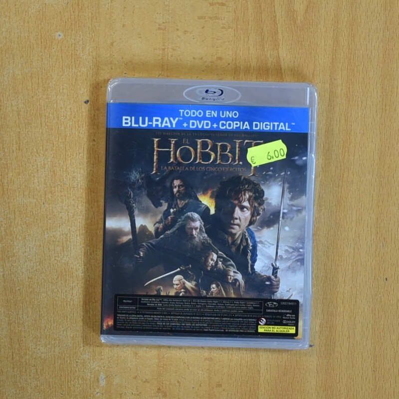 EL HOBBIT LA BATALLA DE LOS CINCO EJERCITOS BLURAY Discos La