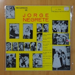 JORGE NEGRETE - RECUERDOS DE JORGE NEGRETE - LP