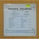 FRANCK POURCEL Y SU GRAN ORQUESTA - LA BELLE VIE + 3 - EP
