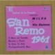 MILVA Y VIC DAIANO - SAN REMO 1961 - IL MARE NEL CASSETTO + 3 - EP