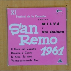 MILVA Y VIC DAIANO - SAN REMO 1961 - IL MARE NEL CASSETTO + 3 - EP