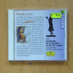 HAYDEN - SYMPHONIEN NR 45 ABSCHIED NR 88 & 104 LONDON - CD