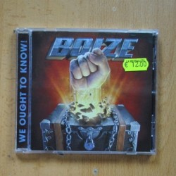 BOIZE - WE OUGHT TO KNOW - CD