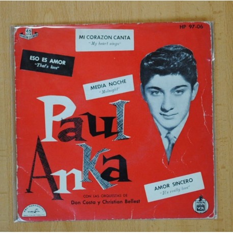 PAUL ANKA - MI CORAZON CANTA + 3 - EP