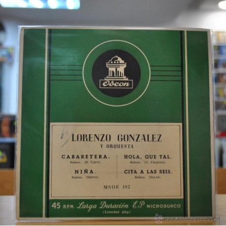 LORENZO GONZALEZ Y SU ORQUESTA - CABARETERA + 3 - EP