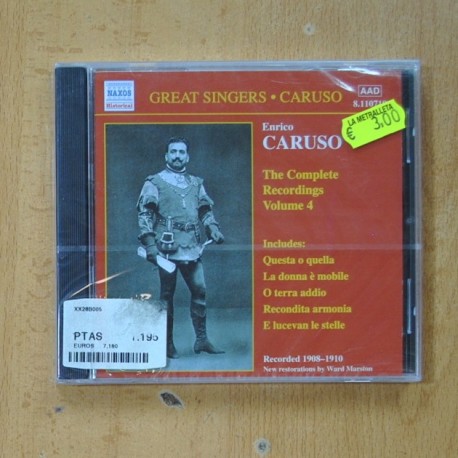 ENRICO CARUSO - THE COMPLETE RECORDINGS VOLUME 4 - CD
