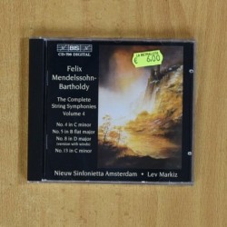 FELIX MENDELSSOHN BARTHOLDY - THE COMPLETE STRING SYMPHONIES VOLUME 4 - CD