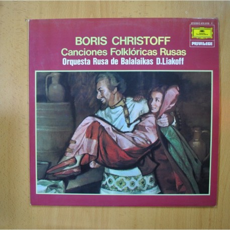 BORIS CHRISTOFF - CANCIONES FOLKLORICAS RUSAS - LP