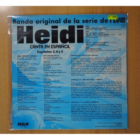 VARIOS - HEIDI CAPITULOS 3, 4 Y 5 - LP