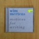 WIM MERTENS - MOTIVES FOR WRITTING - CD