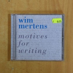 WIM MERTENS - MOTIVES FOR WRITTING - CD