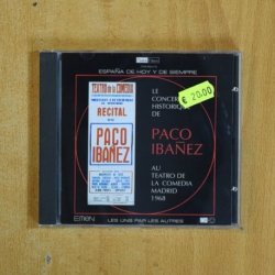 PACO IBAÑEZ - AU TEATRO DE LA COMEDIA MADRID 1968 - CD